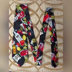 Nicole Miller Men's Tie Hand Sewn 100% Silk Absolut Vodka Peppar Bloody Mary